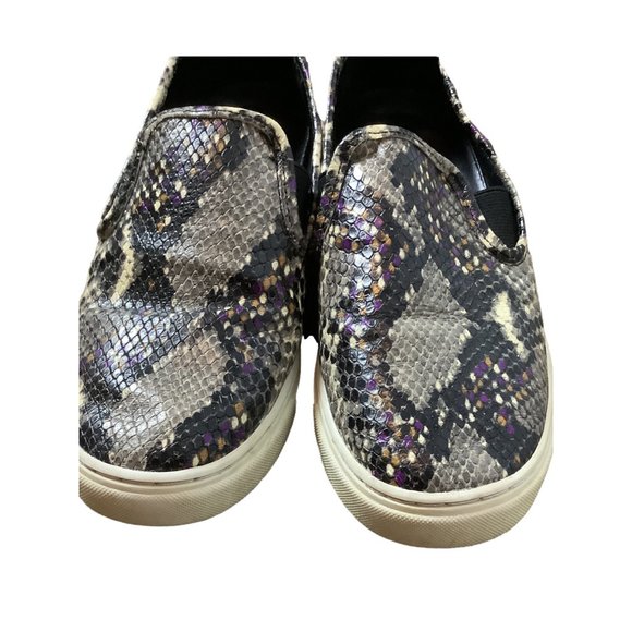 VINCE CAMUTO Black & Purple Snakeskin Print Comfy Slip On Shoes-Size 7 - Picture 4 of 11